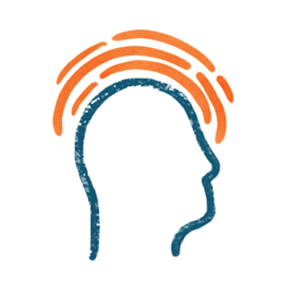 Illustration of person’s profile indicating hallucinations